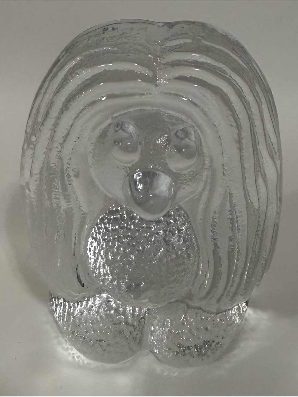Vintage Bergdala Glasbruk Swedish Clear Glass Troll Figurine Paperweight
